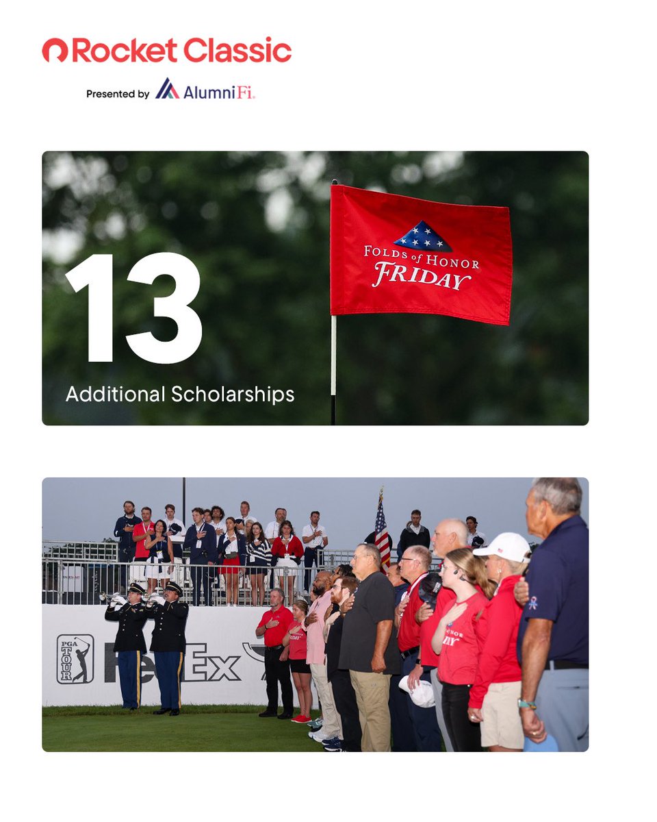 Rocket Classic (@rocketclassic) on Twitter photo Our title sponsor, Rocket is proud to announce that we are matching the tournaments previously announced 13 scholarships with an additional 13 scholarships donated to <a href="/FoldsofHonor/">Folds of Honor</a>!
Find more information at rocketclassic.com/post/rocket-cl… Our title sponsor, Rocket is proud to announce that we are matching the tournaments previously announced 13 scholarships with an additional 13 scholarships donated to <a href="/FoldsofHonor/">Folds of Honor</a>!
Find more information at rocketclassic.com/post/rocket-cl…