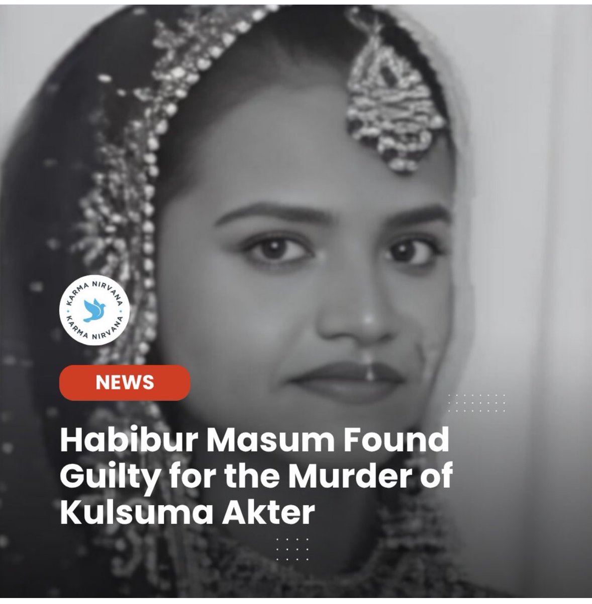 Kulsuma Akter fled abuse. She was hunted down, stalked, and brutally murdered while pushing her child in a pram. This is the terror of honour-based violence, it is femicide, and it leaves children motherless.

Habibur Masum should be stripped of every shred of parental rights.