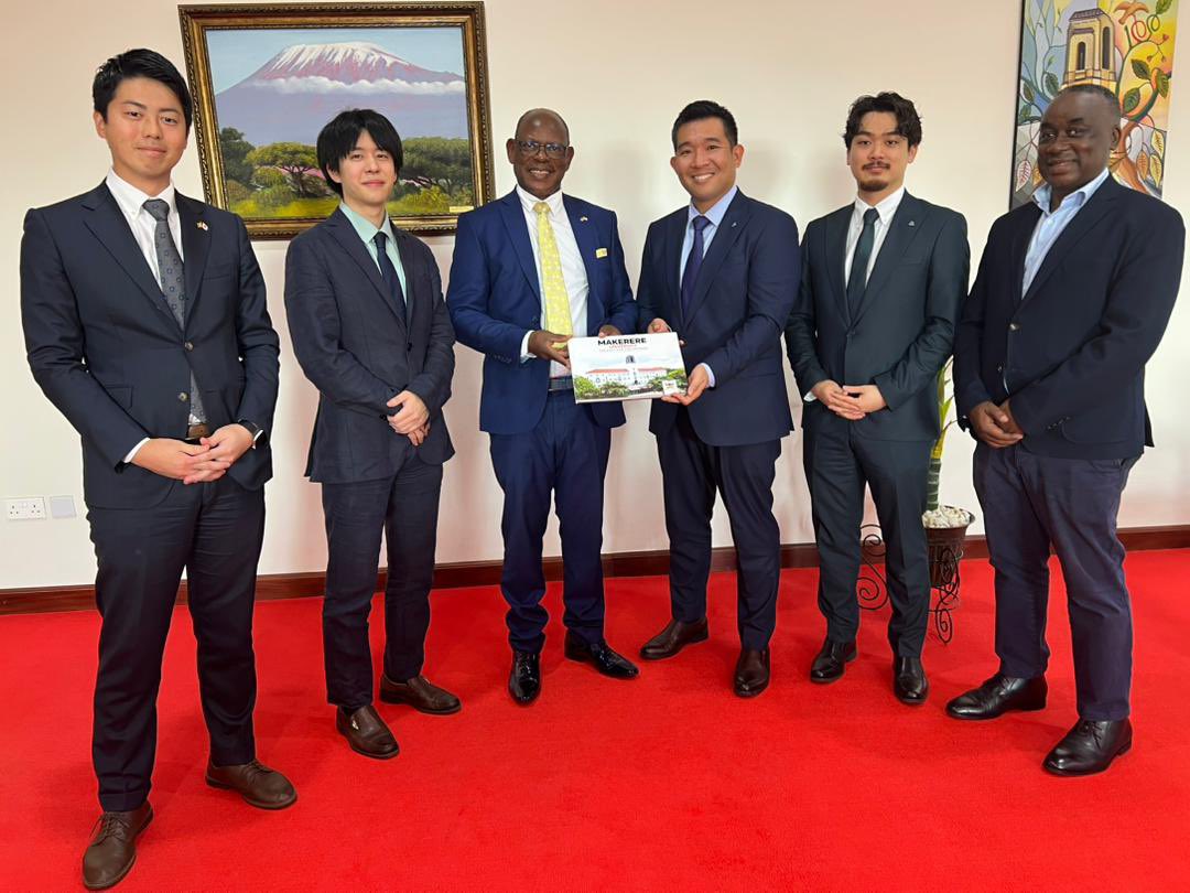 This morning I met a delegation from the AIBOS Company, an Artificial Intelligence solutions provider, with headquarters in Japan and a branch in Kampala. We discussed opportunities for a tripartite collaboration between Makerere University, Kobe University of Japan and AIBOS.