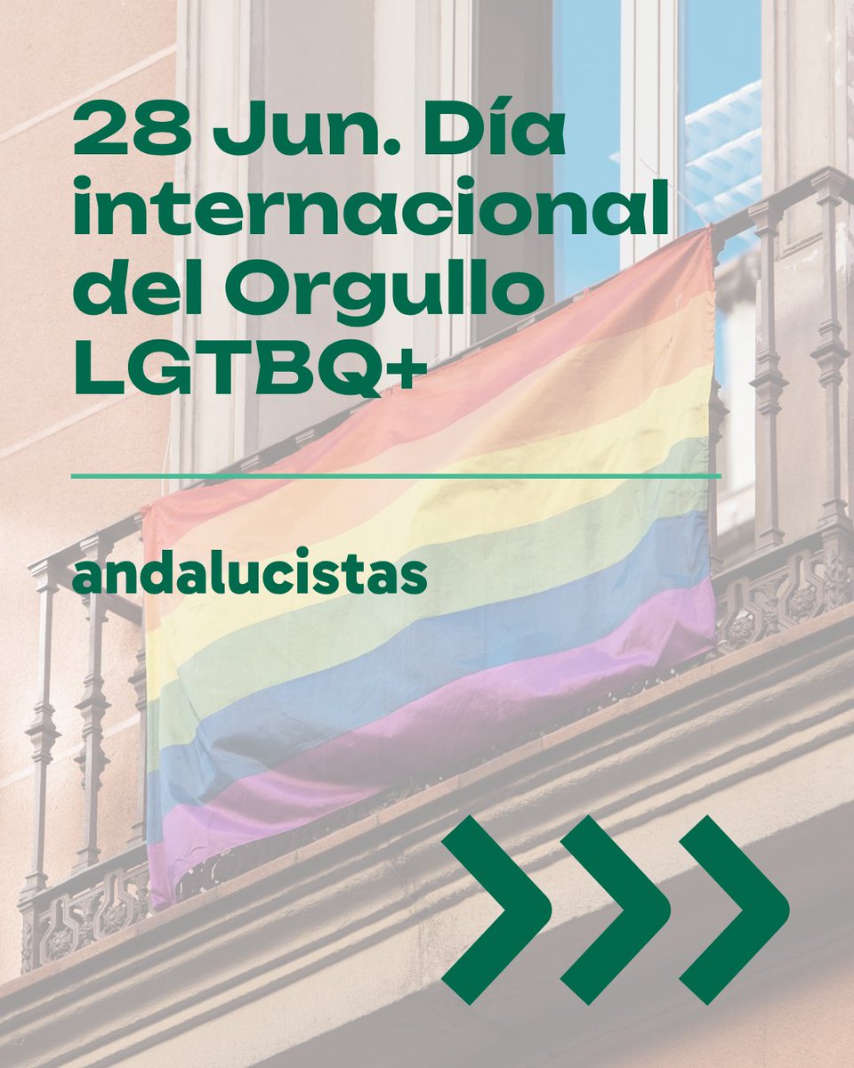 AxSiCoriadelRio's tweet photo. 🏳️🌈 Hoy celebramos el Orgullo de simplemente SER.
Porque existir libremente es un derecho.
Porque todas las identidades merecen respeto.
🌈 Ser tú mismx es un acto de poder.
#PoderSer #Orgullo28J #AndalucíaPorSí #Diversidad https://t.co/gXNY4JjtJb