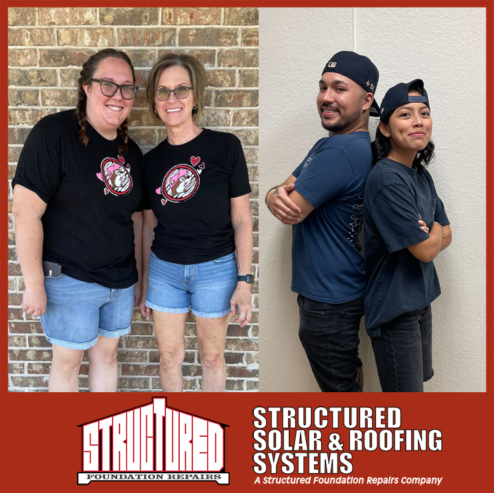 Twin Day at Structured! Our Foundation &amp; Roofing office teams dressed to match for #FunFriday — and even a few Roofing guys in the field joined in! Because when it comes to home care, Foundation &amp; Roofing are the ultimate duo. 👷‍♂️🏠

#TeamSpirit #StructuredStrong