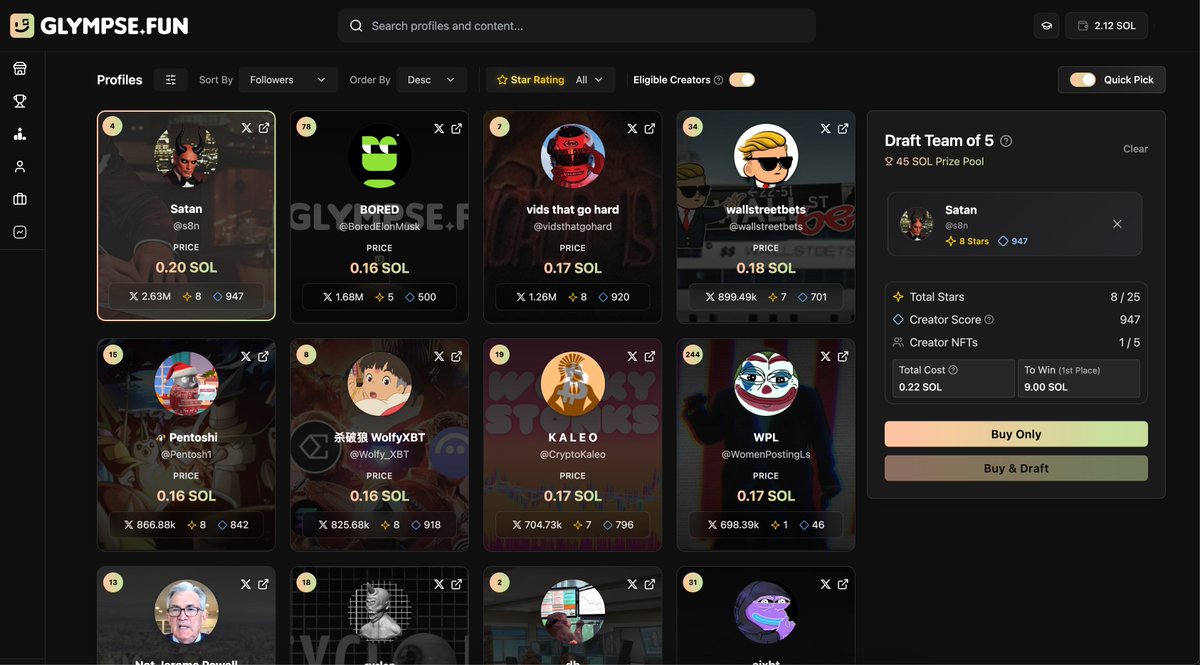 Marketplace got a facelift

Who you got this week?