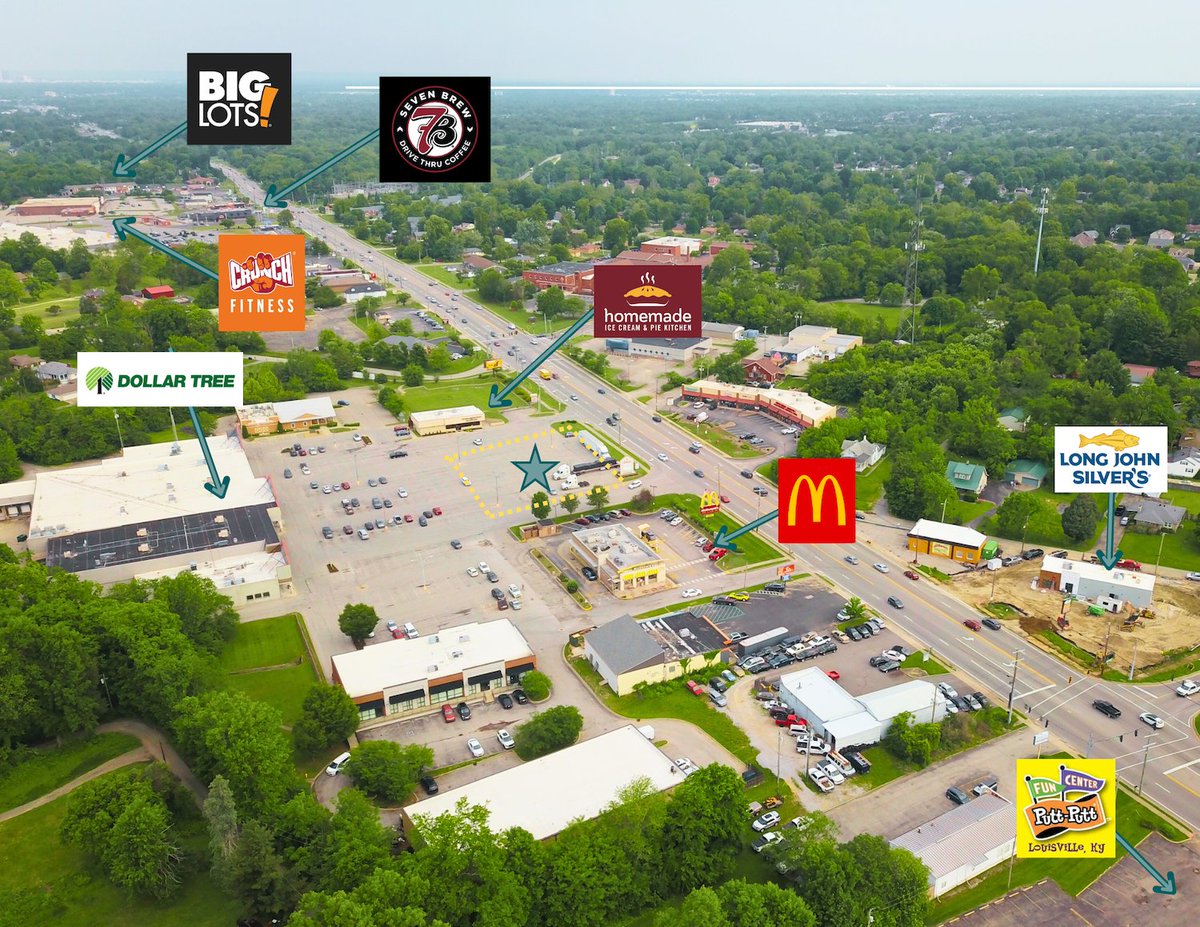 OUTLOT FOR GROUND LEASE AVAILABLE

📍5606-5628 Bardstown Road – located in the heart of Fern Creek

• Up to 0.7 acres available - great opportunity to design your space to fit your business needs 

Interested? Call us today!
📞 502.429.0090

#CommercialRealEstate #LouisvilleKY