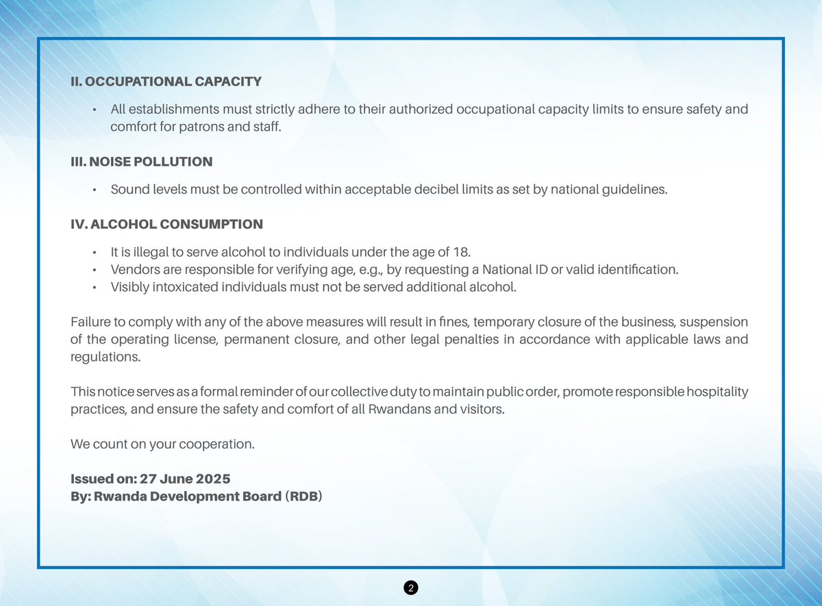 Public Notice: Regulatory Compliance for all Hospitality and Entertainment Businesses