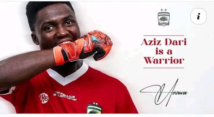 Asante Kotoko Announce the Signing of Bechem United Goalkeeper Aziz Haruna Dari on a 4-year deal.