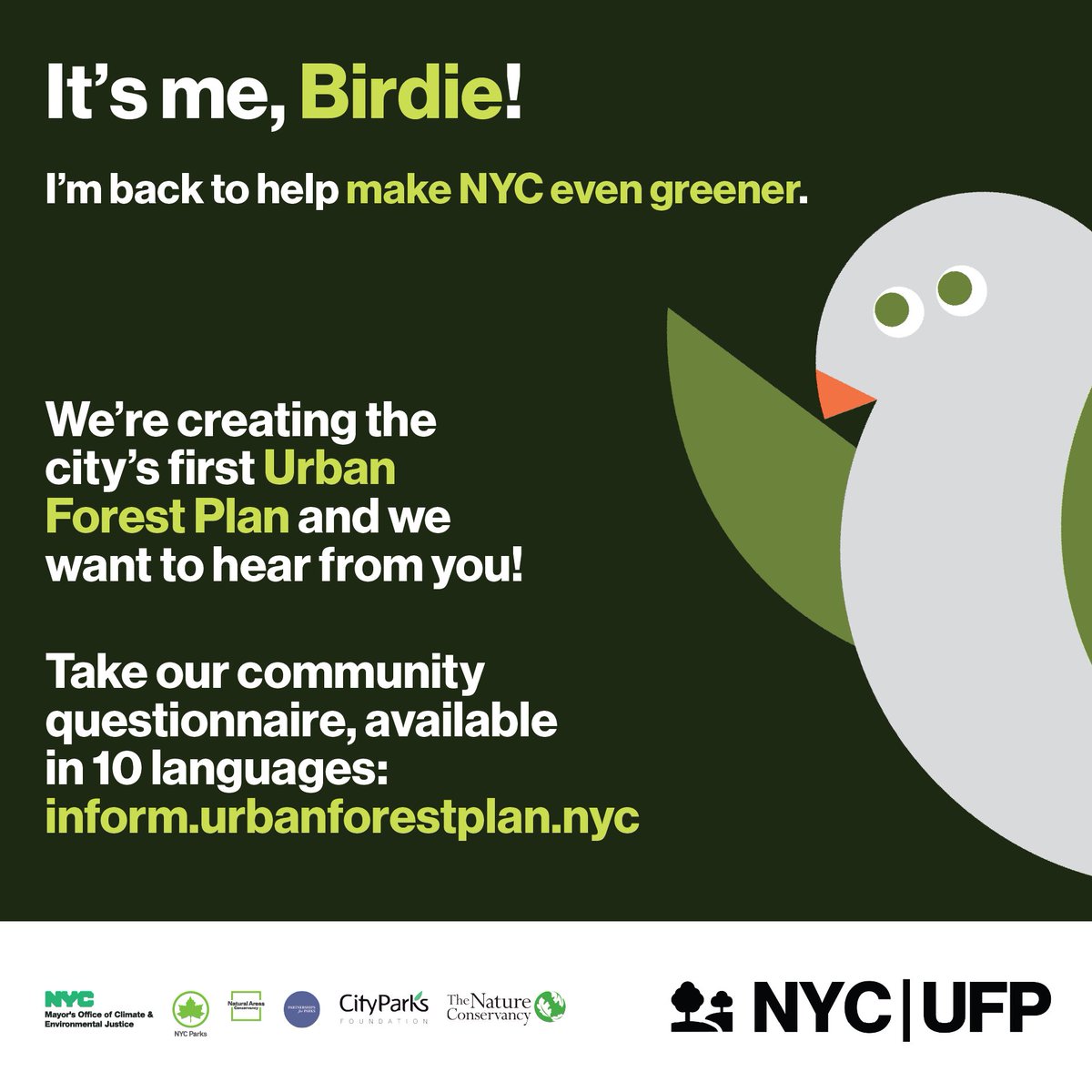 Did you know the Urban Forest Plan will outline strategies to equitably expand the city’s tree canopy to 30% and address extreme heat and other climate threats?

We’re developing NYC’s first Urban Forest Plan and your feedback is critical to its success!

inform.urbanforestplan.nyc