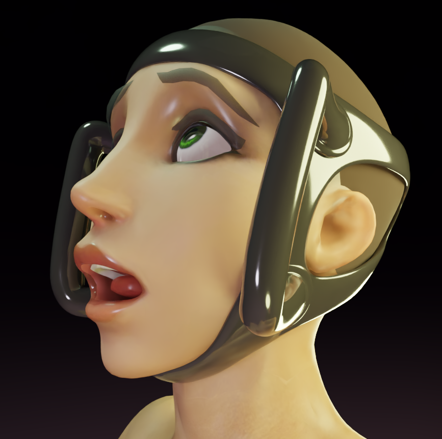 Someone forgot about those things called ears and plopped the straps and handles right on top. More comfortable placement/configuration. It's all about comfort!