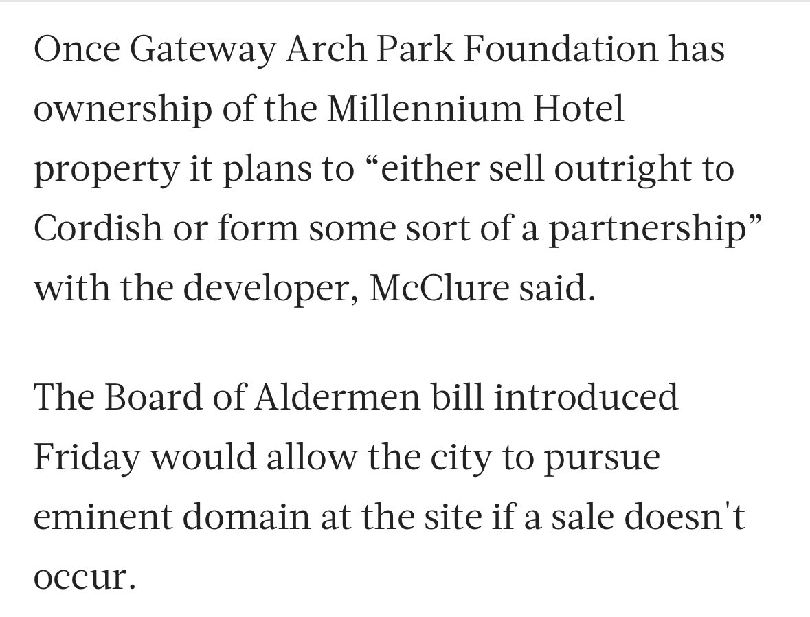 St Louis Business Journal reporting that new owners of Millennium Hotel project plan to eventually “sell outright” to project developer <a href="/cordishco/">Cordish Companies</a> or form a continued partnership with them.