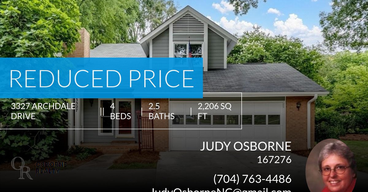 HelpUBuy's tweet image. 📍 Reduced Price 📍 This recently reduced home at 3327 Archdale Drive in Charlotte won't last long, so, don't wait to set up a showing! Reach out here or at (704) 763-4486 for more information!

Judy Osborne
Osborne Realty 
704-... homeforsale.at/3327_ARCHDALE_…