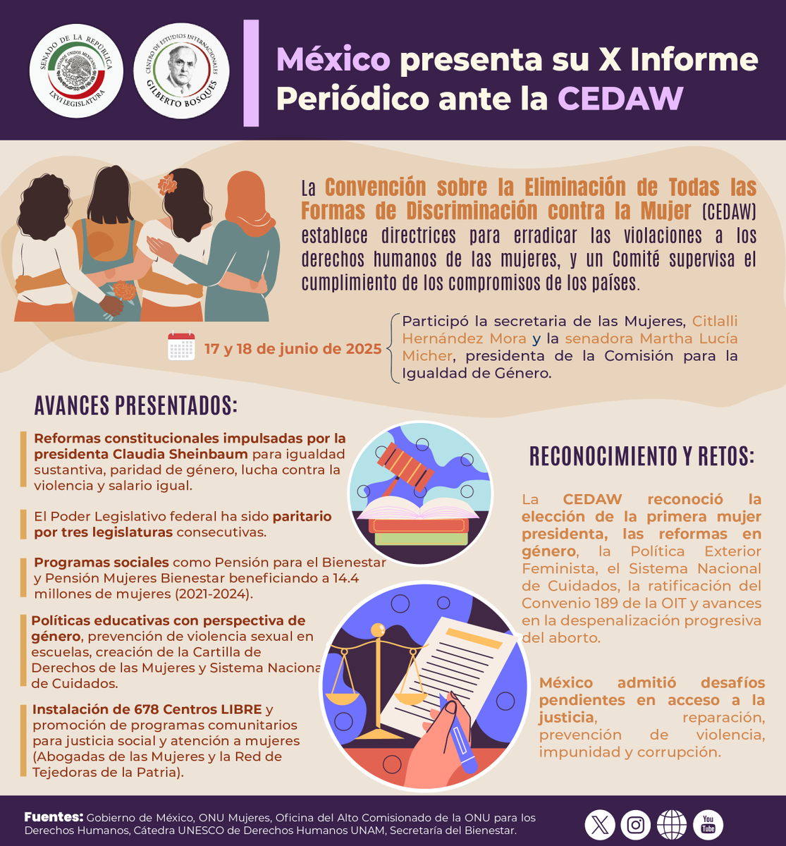 En la pasada Convención sobre la Eliminación de Todas las Formas de Discriminación contra la Mujer (CEDAW) se establecieron algunas directrices para erradicar las violencias a los #DDHH de las mujeres.