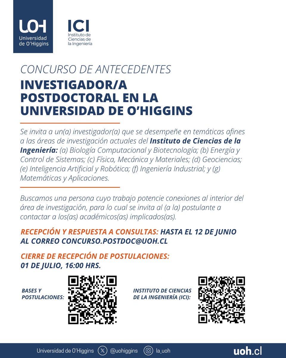Instituto de Ciencias de la Ingeniería ICI-UOH tweet media