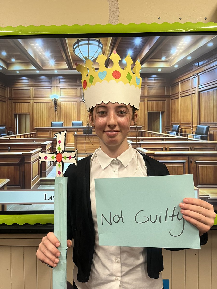 Today, S2 held a trial for Mary Queen of Scots, accused of murdering Lord Darnley 🧑‍⚖️ 

Each student played a role, delivering speeches and answering questions when called to the stand. 

Fantastic props were used—and the jury found her NOT GUILTY! 🥳