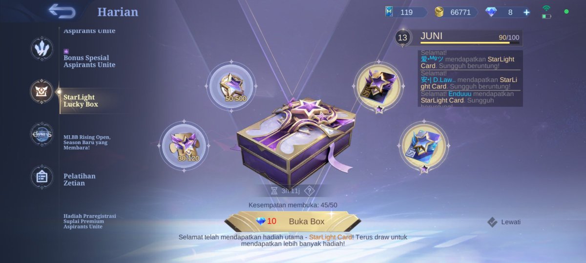 kaisermlbb's tweet image. Drop rate lagi tinggi nih, gatcha langsung 5x dapet