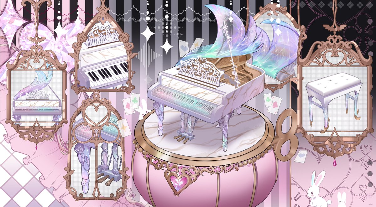 YuinoVT's tweet image. 🎹Meet Maestoso, my lovely instrument🎹

I see quite a few vtubers commission designs for personal weapons, but I thought it would be an interesting idea to have a personal piano that reflects a lot of my design motifs! I&apos;m so OBSESSED with the stained glass lid~

🎨:@vt_tai