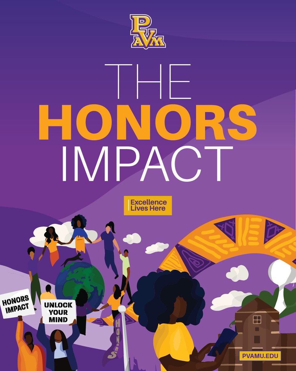 PVAMU's tweet image. From the legacy of the Benjamin Banneker Honors College to today’s globally driven scholars, our Honors Program continues to shape Black excellence on and beyond The Hill. Check out The Honor Impact story here: bit.ly/3HXJ8J7
