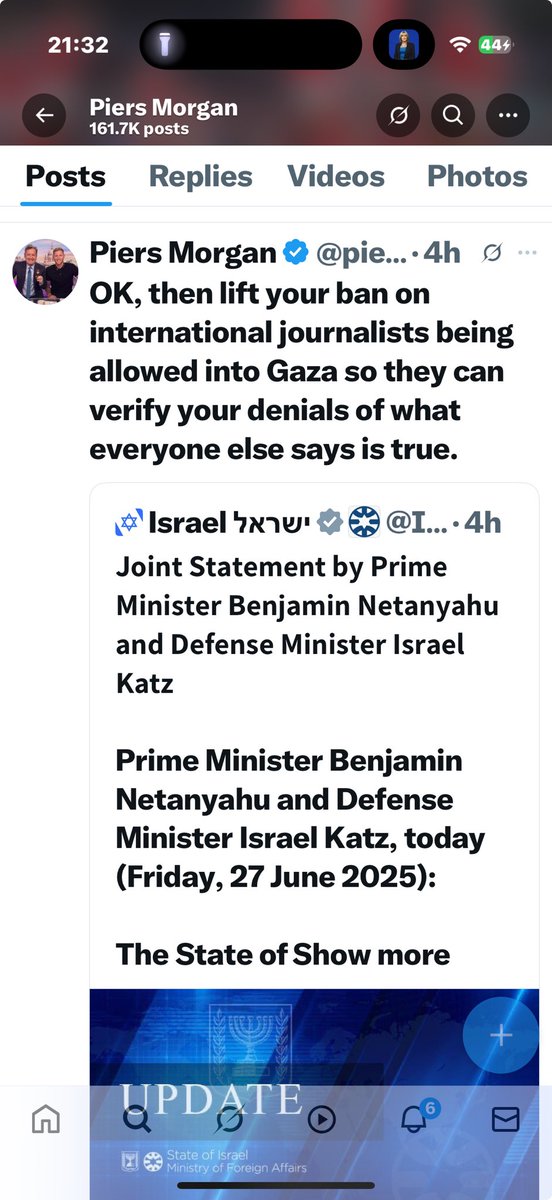 This below 👇 Anyone got medication ? Piers Morgan is trolling the Israeli embassy and Government . Despicable ! Weirdo