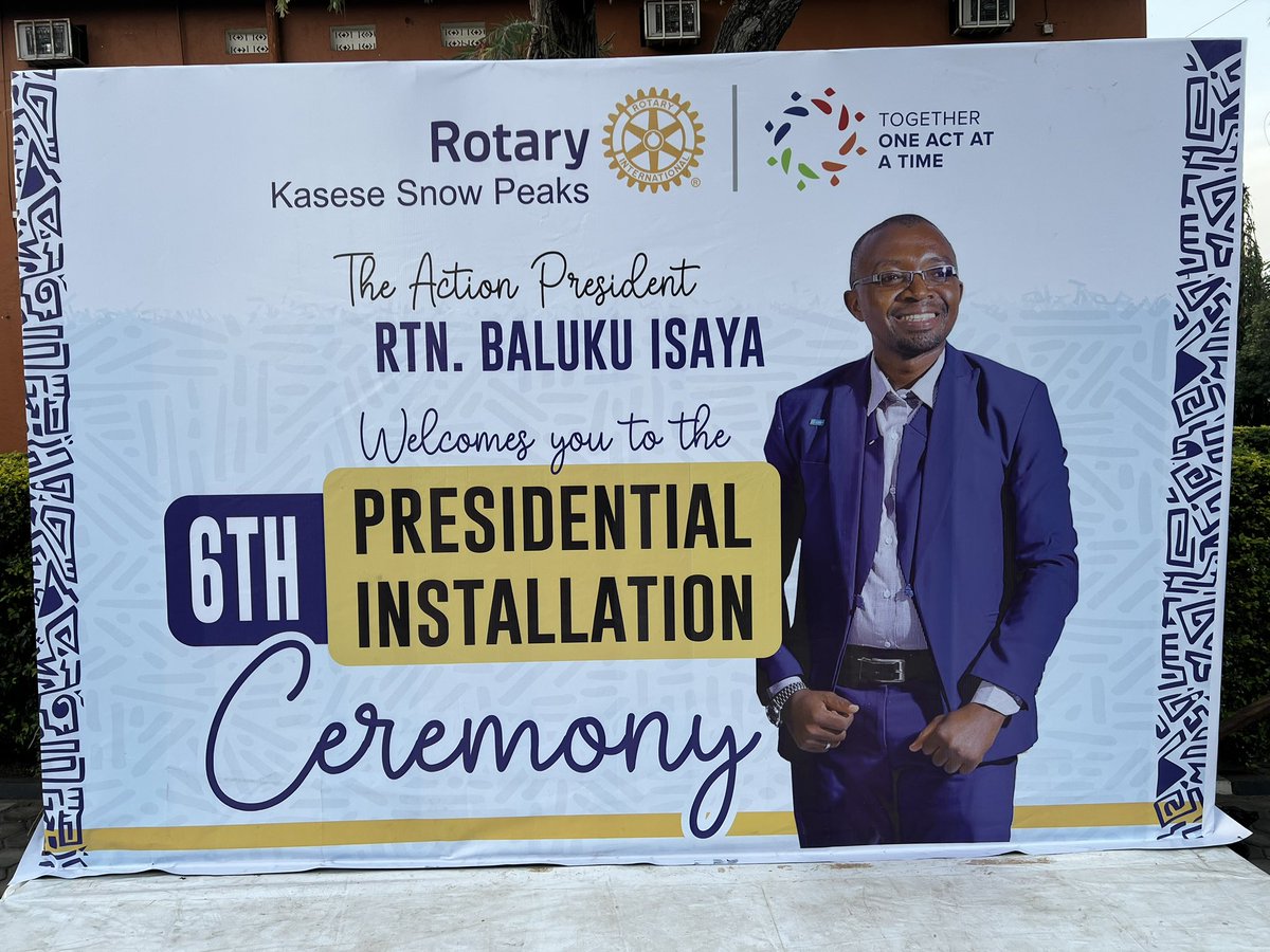 Baluku Isaya (@balukuisaya) on Twitter photo Big Day Alert!
Tomorrow, 28th June 2025, I officially step in as President of the Rotary Club of Kasese Snowpeaks! Join us at Rwenzori International Hotel as we ignite a new chapter of Service Above Self. Together, One Action at a Time!
<a href="/Rotary_Snowpeak/">Rotary Club_Kasese Snow Peaks</a> #UniteForGood <a href="/karothk256/">Kasese's Finest 🇺🇬</a> Big Day Alert!
Tomorrow, 28th June 2025, I officially step in as President of the Rotary Club of Kasese Snowpeaks! Join us at Rwenzori International Hotel as we ignite a new chapter of Service Above Self. Together, One Action at a Time!
<a href="/Rotary_Snowpeak/">Rotary Club_Kasese Snow Peaks</a> #UniteForGood <a href="/karothk256/">Kasese's Finest 🇺🇬</a>