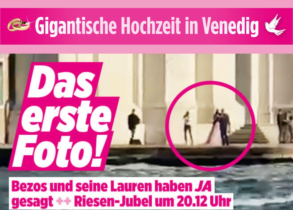 Sensation / man sieht eigentlich Nix. Könnten auch Erna Saalbacher und Erwin Mümmelmann aus Castrop-Rauxel sein die mit einer umgehängten alten Ado-Gardine einen Schnappschuss gemacht haben😎 #bezos <a href="/BILD/">BILD</a>