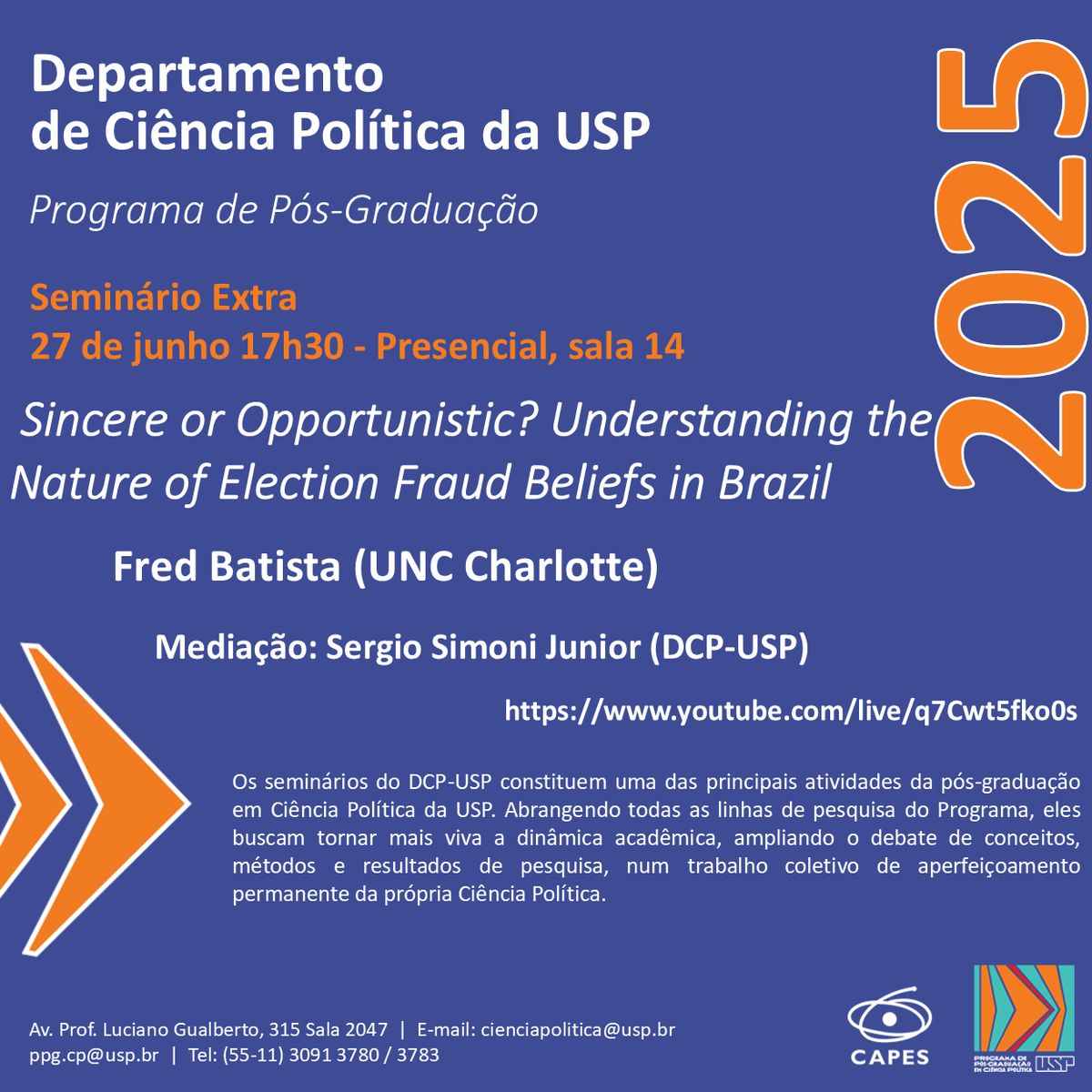 Ocorrendo agora na <a href="/uspfflch/">FFLCH USP</a>:
youtube.com/watch?v=q7Cwt5…