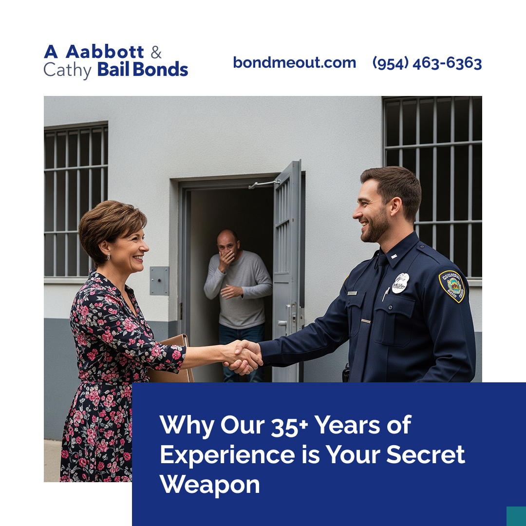 BondMeOut954's tweet photo. 35+ yrs of local #BailBonds experience = YOUR secret weapon. We know Broward, Miami-Dade &amp; Palm Beach jails inside out, with pro relationships that speed up release. Don’t gamble on rookies—call A Aabbott &amp; Cathy Bail Bonds 24/7. 
☎️ (954) 463-6363 
🌐https://t.co/H8gXNMwuQ8 https://t.co/kHZPer8MaQ