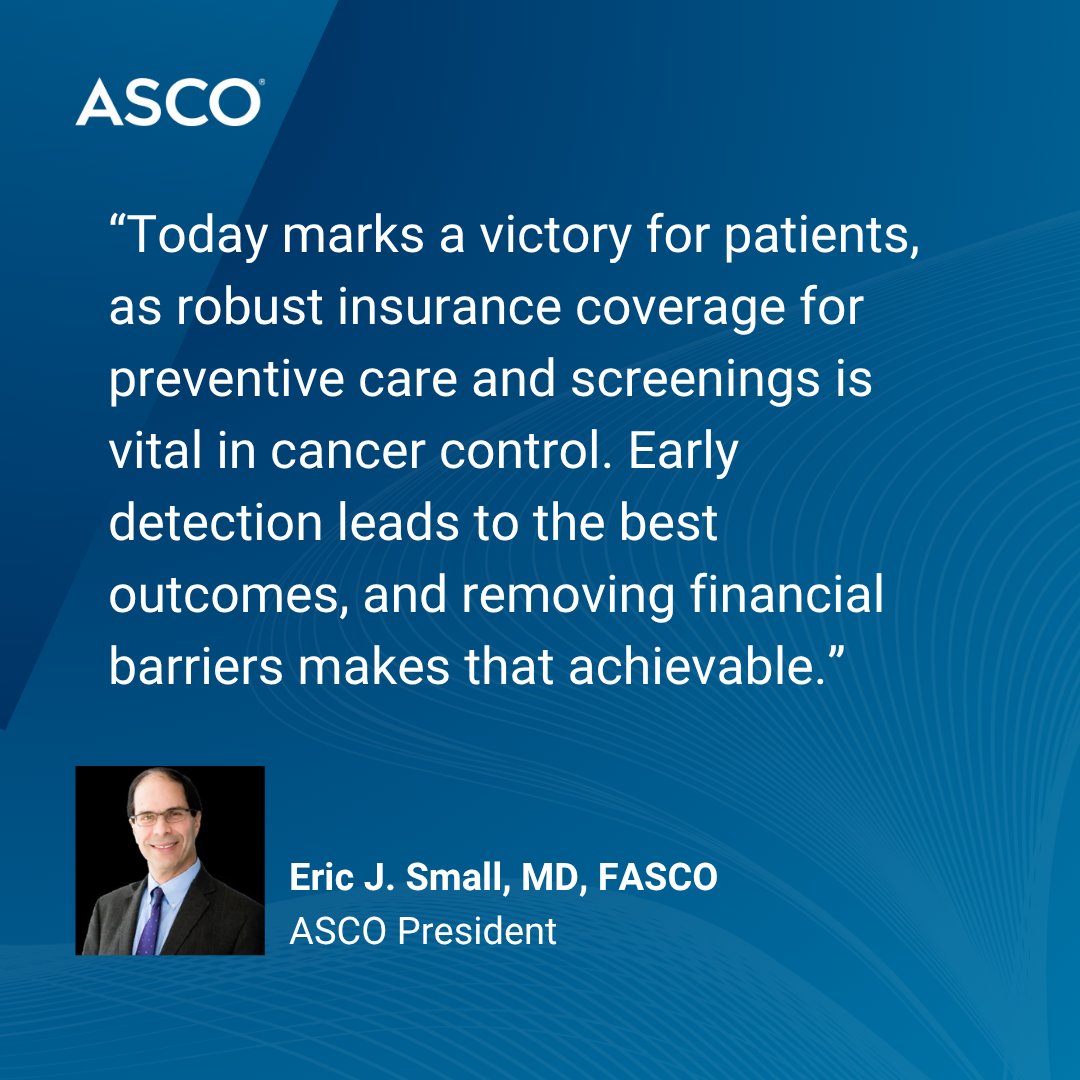 SCOTUS upheld that health plans must continue to cover preventive services, including cancer screenings, w/o patient cost-sharing. We’re proud to have joined 33 other patient &amp; med groups advocating for this essential coverage brnw.ch/21wTKb7