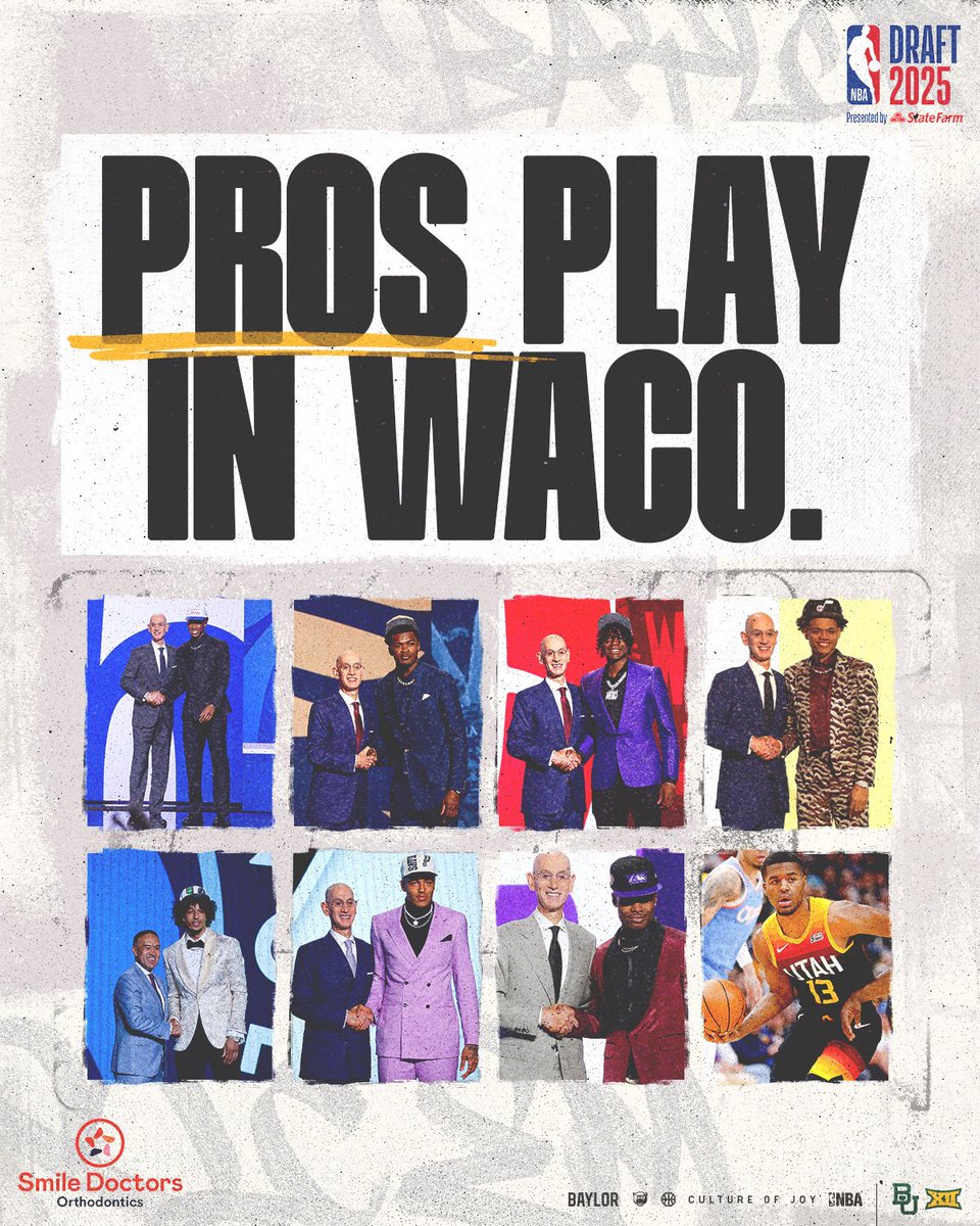 Baylor Menβs Basketball (@baylormbb) on Twitter photo 8 <a href="/NBA/">NBA</a> draft picks in the last 5 years π
β’ The MOST in the <a href="/Big12Conference/">Big 12 Conference</a>
β’ 4th most nationally
Pros play in Waco.
#SicEm | #CultureofJOY | <a href="/smile_doctors/">Smile Doctors - Official</a> 8 <a href="/NBA/">NBA</a> draft picks in the last 5 years π
β’ The MOST in the <a href="/Big12Conference/">Big 12 Conference</a>
β’ 4th most nationally
Pros play in Waco.
#SicEm | #CultureofJOY | <a href="/smile_doctors/">Smile Doctors - Official</a>