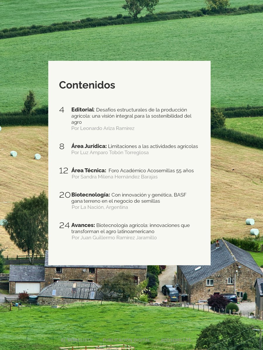 ACOSEMILLAS's tweet image. #ElSemillista - Compartimos la edición de junio de nuestra revista Digital en la que encontrarás temas relevantes del sector.
Consúltala acá 👇👇
acosemillas.org/wp-content/upl…
@LeoarizaR @MinAgricultura @AgroMSectorial @SAColombia @SomosAGROSAVIA @JulioRamirezDu1 @Agrobio_andina…