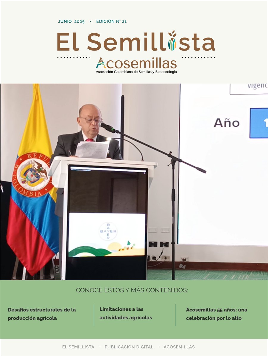 ACOSEMILLAS's tweet image. #ElSemillista - Compartimos la edición de junio de nuestra revista Digital en la que encontrarás temas relevantes del sector.
Consúltala acá 👇👇
acosemillas.org/wp-content/upl…
@LeoarizaR @MinAgricultura @AgroMSectorial @SAColombia @SomosAGROSAVIA @JulioRamirezDu1 @Agrobio_andina…