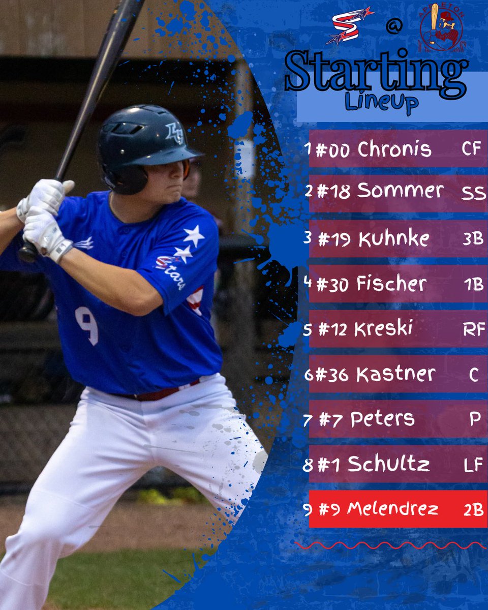 Stars Baseball (@starsbaseball3) on Twitter photo Lineup for first game of the WABC <a href="/KewaskumAs/">Kewaskum A's</a> Tournament vs. <a href="/AppletonLegends/">Appleton Legends</a> . First pitch 7:30pm. Lineup for first game of the WABC <a href="/KewaskumAs/">Kewaskum A's</a> Tournament vs. <a href="/AppletonLegends/">Appleton Legends</a> . First pitch 7:30pm.