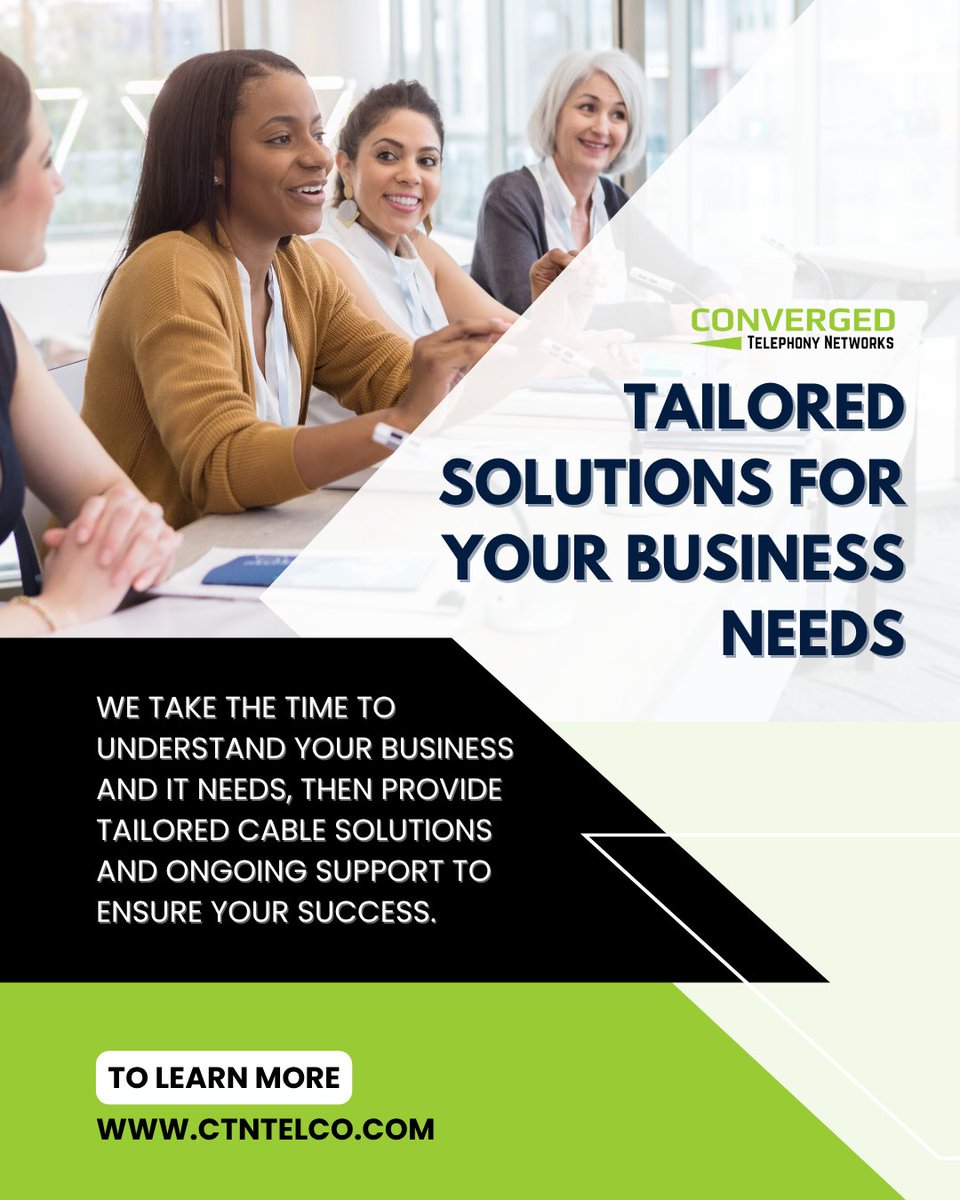 ctntelco's tweet image. Your business is unique, and your cable solution should be, too. CTN Telco offers personalized recommendations, expert implementation, and long-term support. 🔌
-
#tailoredtech #businesssolutions #partnerintech