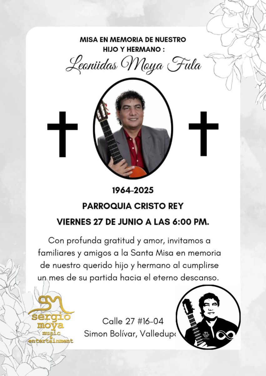 TRIODEOROLHDSM's tweet photo. Hoy 27 de JUNIO de 2025...un mes sin la presencia de nuestro hermano del alma..ya está al lado de Dios....por siempre en nuestros corazones ❤️🎸🎶🎙️🍀🌻 https://t.co/GB5GcFp6q8