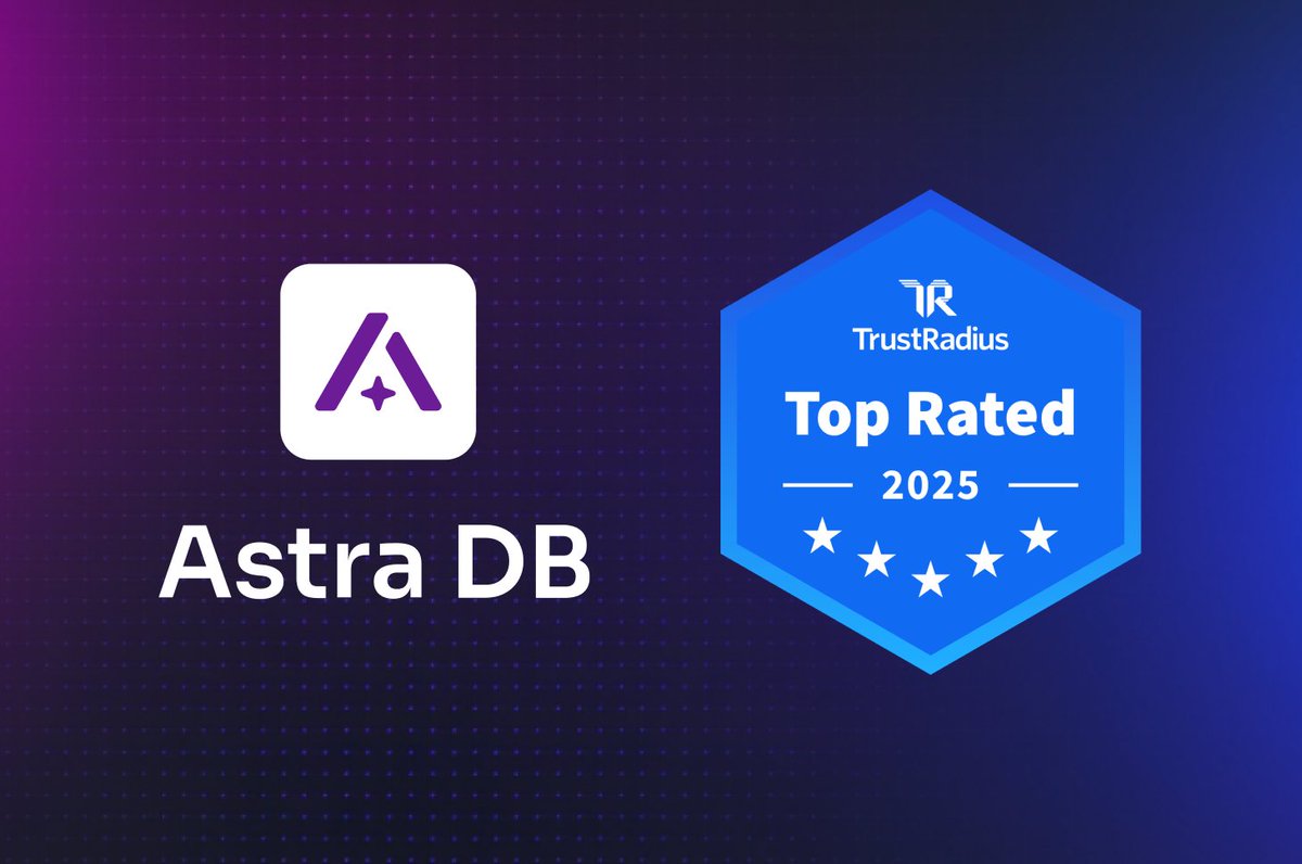 Big news 🎉 Astra DB has earned a TrustRadius Top Rated Award for the 3rd year in a row!

This new award is extra meaningful because it's based entirely on customer reviews.

See why tech leaders trust Astra DB to power their GenAI &amp; cloud-native workloads dtsx.io/4kRYX22
