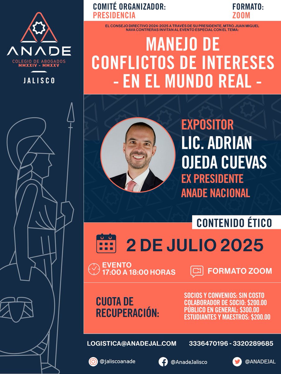 Conoce las múltiples ventajas de integrarse a nuestro Colegio y alcancemos juntos la excelencia en el ámbito jurídico empresarial.
Regístrate y acompáñanos: us02web.zoom.us/.../reg.../WN_…