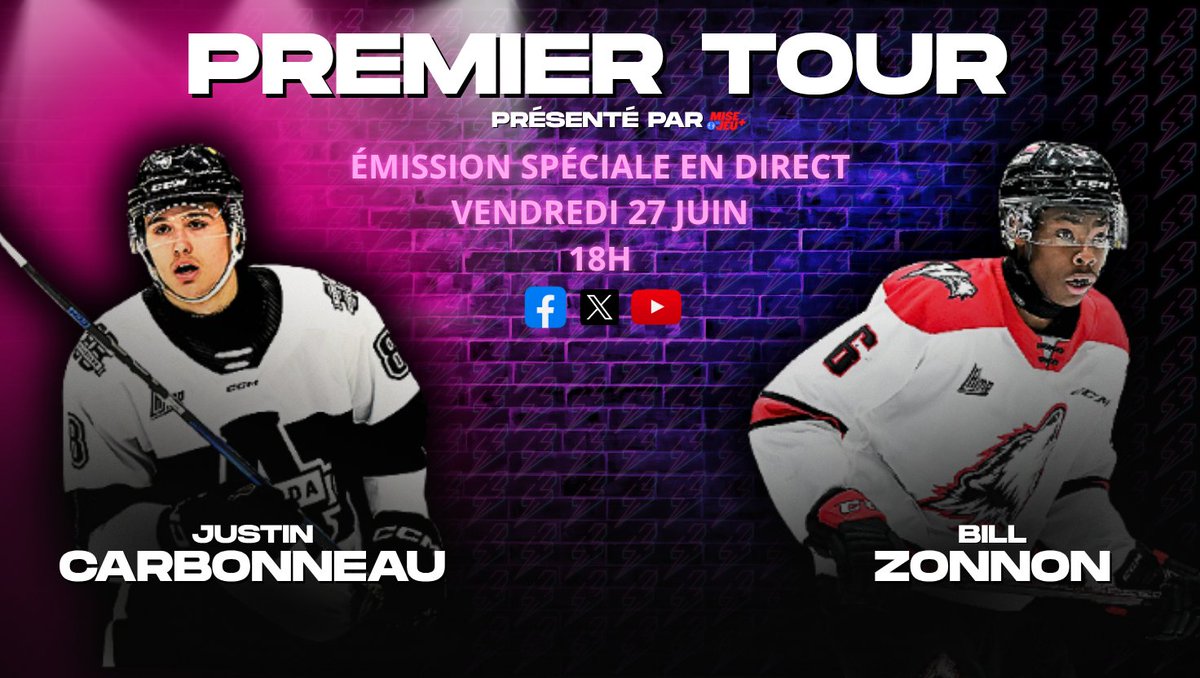 Ce n'est pas l'offre qui manque ce soir, mais je vous garantie: aucune autre émission en ligne ne vous offrira la qualité de production, l'expertise et des entrevues exclusives avec des espoirs québécois comme Premier Tour!

LIVE: youtube.com/watch?v=-9ogAG…