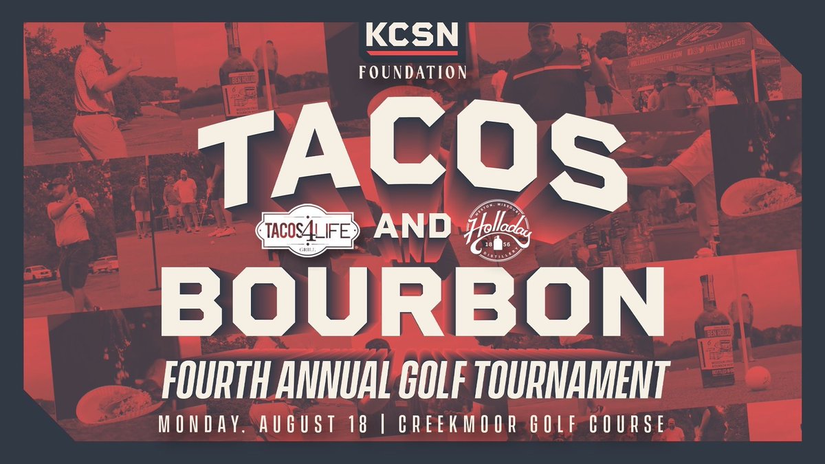 KC Sports Network (@kcsportsnetwork) on Twitter photo Save the date for @kcsnfoundation's 4th Annual "Tacos and Bourbon" Charity Golf Tournament at <a href="/creekmoorgolf/">The Golf Club at Creekmoor</a> on ๐ ๐ข๐ก๐๐๐ฌ, ๐๐จ๐๐จ๐ฆ๐ง ๐ญ๐ด๐ง๐! โณ๏ธ
Enjoy tacos, bourbon, awesome prizes, and much more - presented by <a href="/Holladay1856/">Holladay Distillery</a> and Tacos 4 Life.
Sign up now ๐ Save the date for @kcsnfoundation's 4th Annual "Tacos and Bourbon" Charity Golf Tournament at <a href="/creekmoorgolf/">The Golf Club at Creekmoor</a> on ๐ ๐ข๐ก๐๐๐ฌ, ๐๐จ๐๐จ๐ฆ๐ง ๐ญ๐ด๐ง๐! โณ๏ธ
Enjoy tacos, bourbon, awesome prizes, and much more - presented by <a href="/Holladay1856/">Holladay Distillery</a> and Tacos 4 Life.
Sign up now ๐