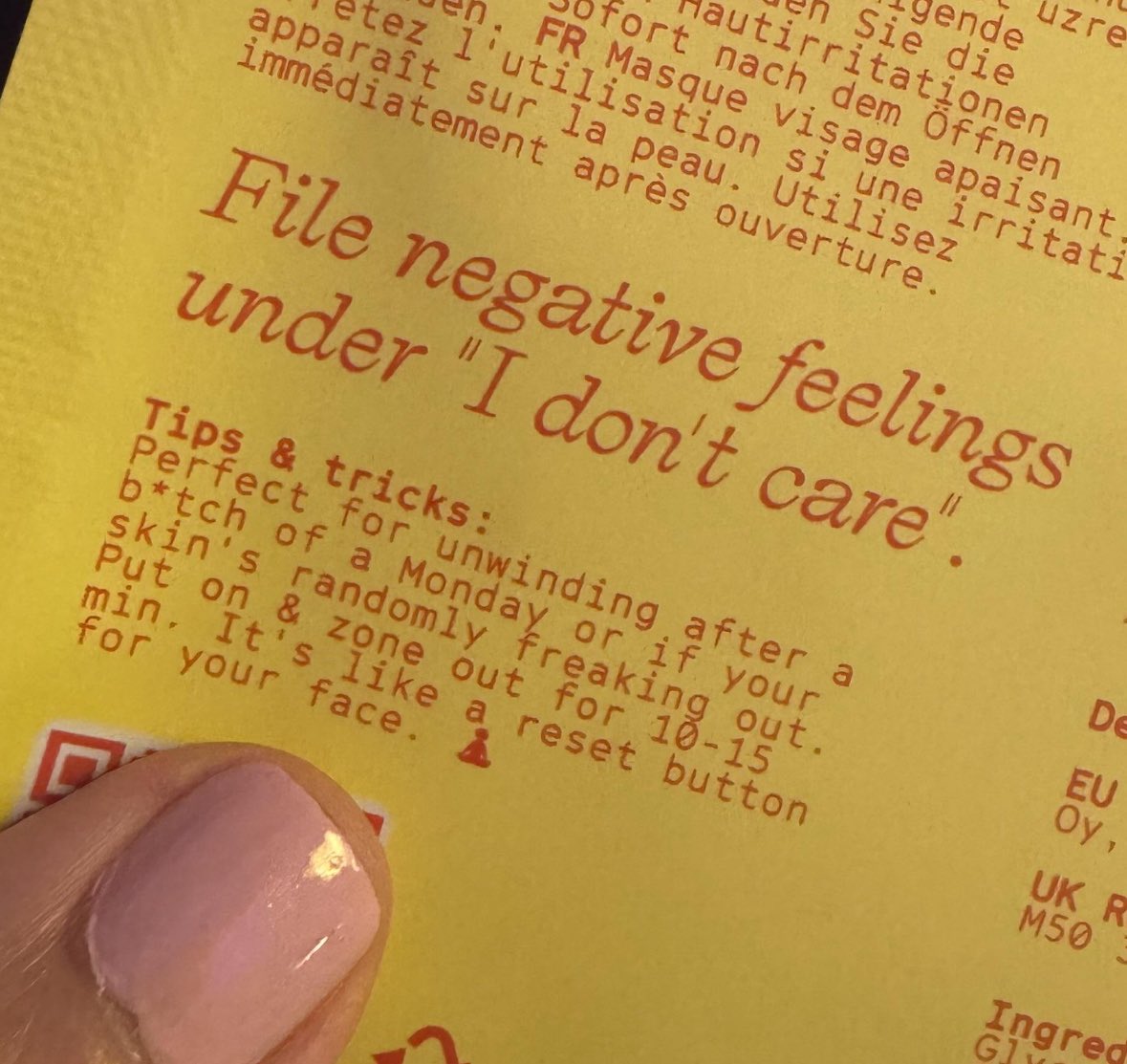 Advice from my face mask 🧘‍♀️