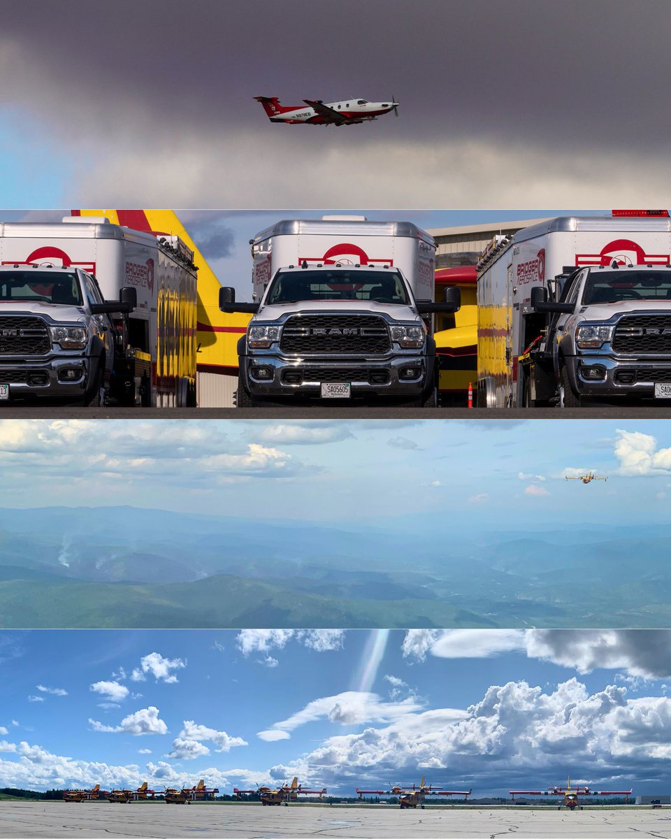 BridgerAero's tweet image. We’re honored to support firefighting efforts in Alaska.
This marks the largest deployment of Bridger’s fleet operating from a single base:
▶️ 2x PC-12s providing Air Attack and Cargo Support
▶️ 6x Super Scoopers on active Fire Suppression
#AerialFirefighting #AlaskaFires