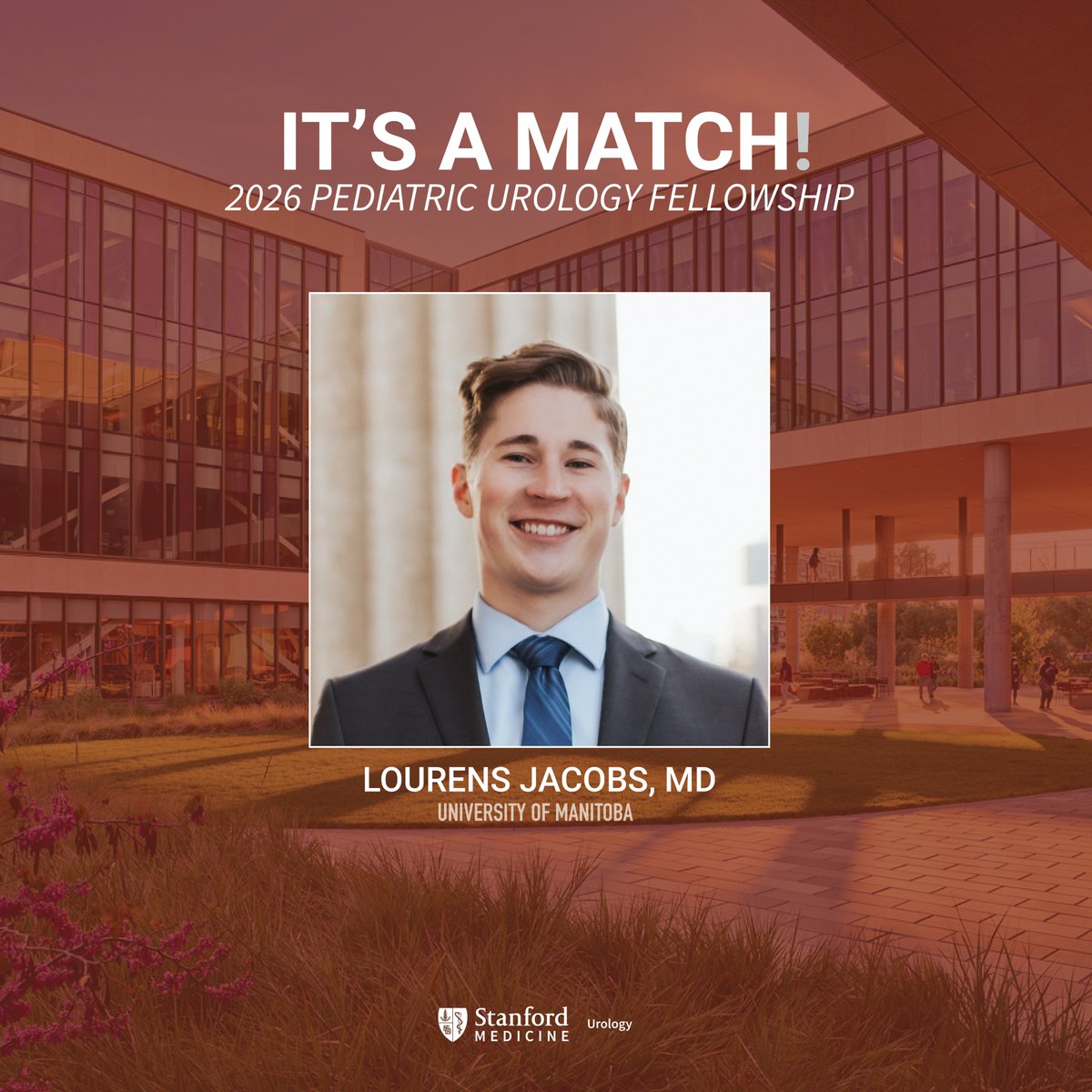 Stanford Urology (@stanfordurology) on Twitter photo ITâS A MATCH!
Weâre thrilled to welcome Lourens Jacobs, MD, from <a href="/ManitobaUrology/">Manitoba Urology</a> to our 2026 Pediatric Urology Fellowship program.
Welcome to the team - we are proud to have you with us!
<a href="/SPU_Urology/">SPU_Urology</a>
<a href="/StanfordMed/">Stanford Medicine</a>
<a href="/StanfordChild/">Stanford Children's</a>
<a href="/liaojoe1/">Joseph Liao, MD</a>
<a href="/contisimon/">Simon Conti</a> ITâS A MATCH!
Weâre thrilled to welcome Lourens Jacobs, MD, from <a href="/ManitobaUrology/">Manitoba Urology</a> to our 2026 Pediatric Urology Fellowship program.
Welcome to the team - we are proud to have you with us!
<a href="/SPU_Urology/">SPU_Urology</a>
<a href="/StanfordMed/">Stanford Medicine</a>
<a href="/StanfordChild/">Stanford Children's</a>
<a href="/liaojoe1/">Joseph Liao, MD</a>
<a href="/contisimon/">Simon Conti</a>