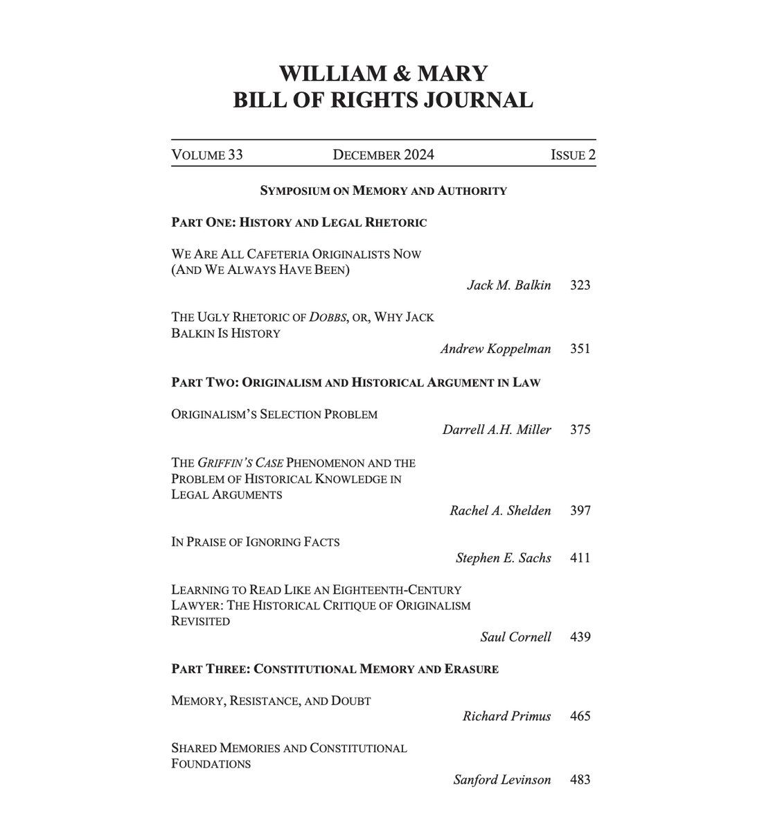 William & Mary Bill of Rights Journal tweet media