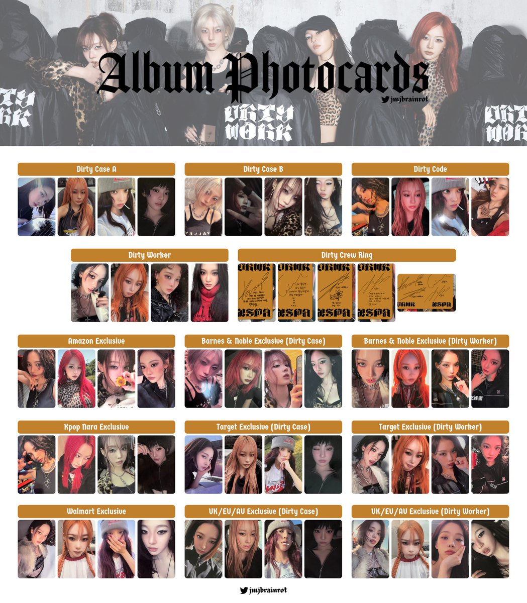 aespa single album - dirty work photocard template ALL album pcs