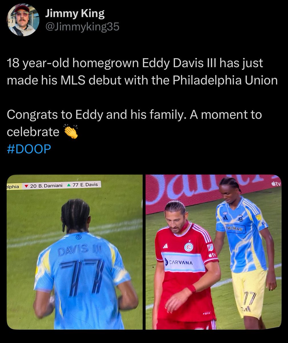 Between this and Eddy Davis making his MLS debut, it’s been a big week for young athletes wearing the number #77 in the city of Philadelphia