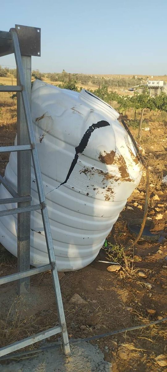 Damage in Palestinian homes after settler attacks in southeast of Yatta in the occupied West Bank.
