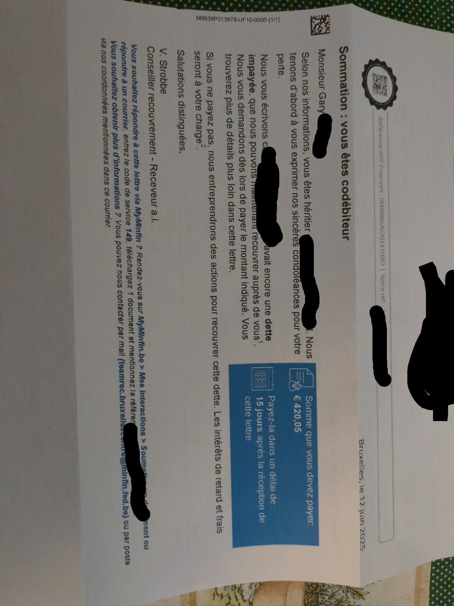 Gary (@mistergaryb) on Twitter photo Lettre du <a href="/SPFFinances/">SPF Finances</a> de Belgique m'adressant leurs condoléances puis me raquettant d'une somme de 420 euro avec menace
- Mon père est décédé l'année passée
- je vis au Canada depuis plusieurs années
- Mon père a passé le plus clair de son temps shooté ou en taule pas avec moi Lettre du <a href="/SPFFinances/">SPF Finances</a> de Belgique m'adressant leurs condoléances puis me raquettant d'une somme de 420 euro avec menace
- Mon père est décédé l'année passée
- je vis au Canada depuis plusieurs années
- Mon père a passé le plus clair de son temps shooté ou en taule pas avec moi