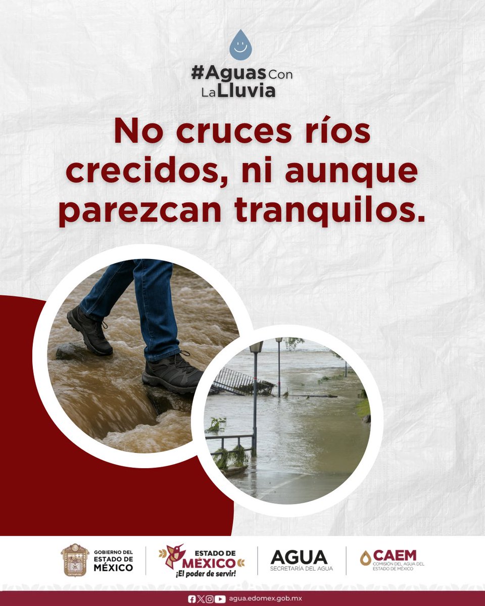No cruces ríos crecidos

La corriente puede ser más fuerte de lo que crees. Prioriza tu seguridad y elige siempre caminos seguros.
#SeguridadPrimero #CuidaTuVida