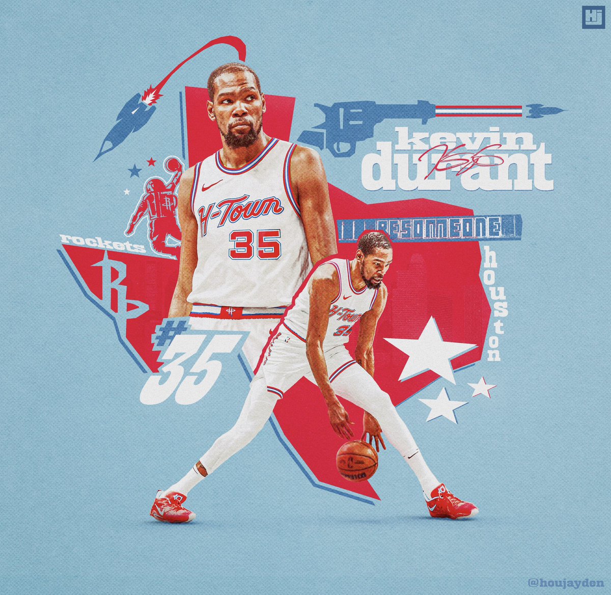 Kevin Durant is a ROCKET.