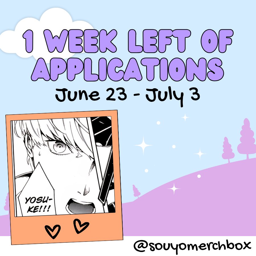 SouyoMerchbox's tweet image. 🧡 1 WEEK 🩶
Just under 1 week remains of our contributor applications! We're looking for merch artists who love Souyo and wanna rep their romantic journey 🫶 Come join us! 💜 forms.gle/oH8jh8LgDJGD8R…