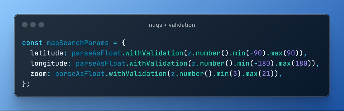 nuqs47ng's tweet image. Weekend project: adding validation ✅
- Deserialise → parse → validate on read
- No validation on write yet (would be a breaking change, could be an experimental opt-in flag)
- Standard Schema based, or pass in any sync function that throws on invalid values (for other libs)