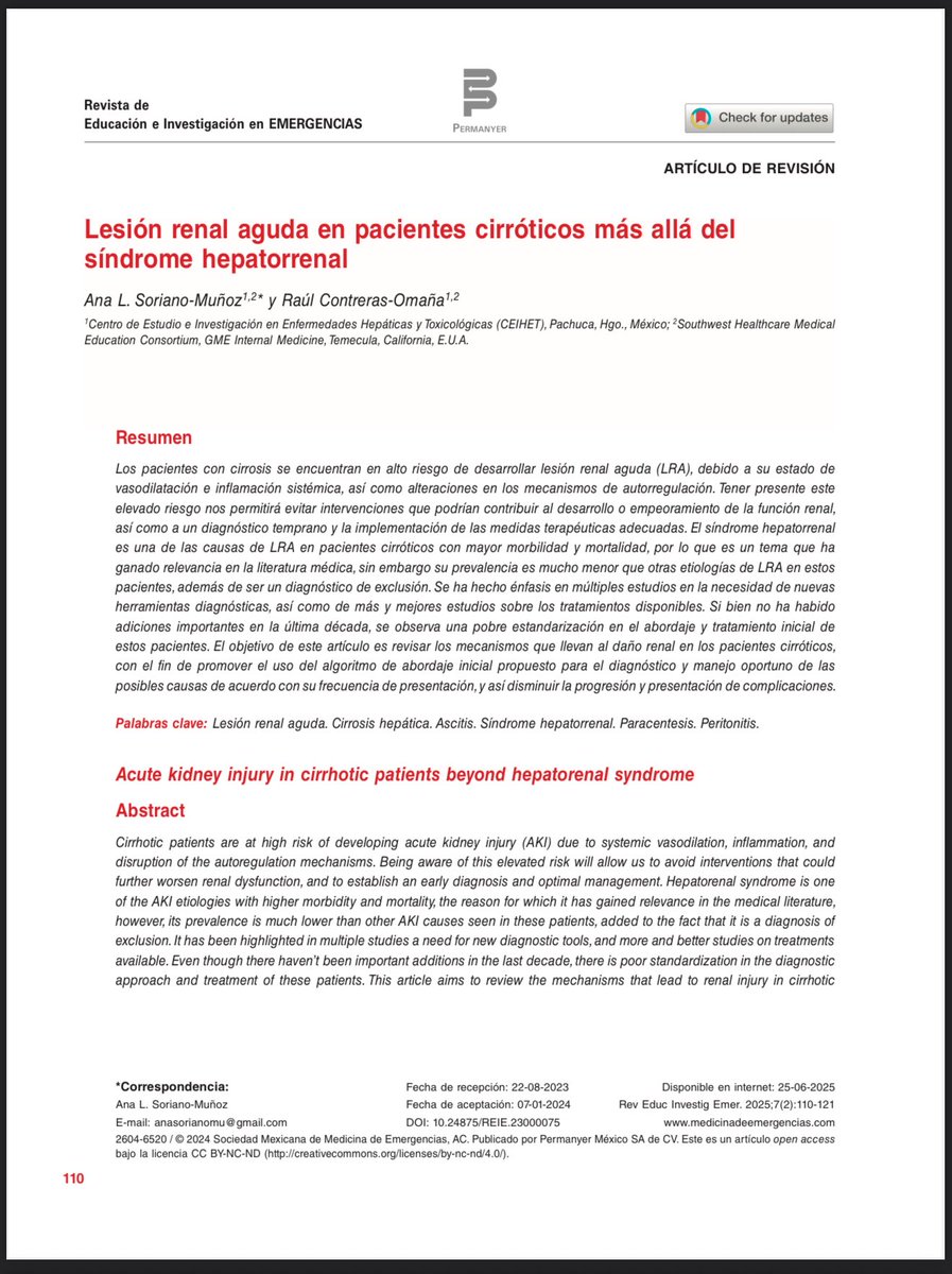 Raúl Contreras Omaña MD (@hepatologo_rco) on Twitter photo Les comparto nuestro más reciente articulo de revision sobre #lesionrenal en #cirrosis, publicado en <a href="/ReieSmme/">REIE - SMME</a> de la <a href="/SMMEAC/">SMME</a> #SMME es de acceso gratuito, abajo les dejo el link. Compartan por favor!!! #livertwitter #GITwitter #Medtwitter #enarm #MedEd
medicinadeemergencias.com/frame_esp.php?… Les comparto nuestro más reciente articulo de revision sobre #lesionrenal en #cirrosis, publicado en <a href="/ReieSmme/">REIE - SMME</a> de la <a href="/SMMEAC/">SMME</a> #SMME es de acceso gratuito, abajo les dejo el link. Compartan por favor!!! #livertwitter #GITwitter #Medtwitter #enarm #MedEd
medicinadeemergencias.com/frame_esp.php?…