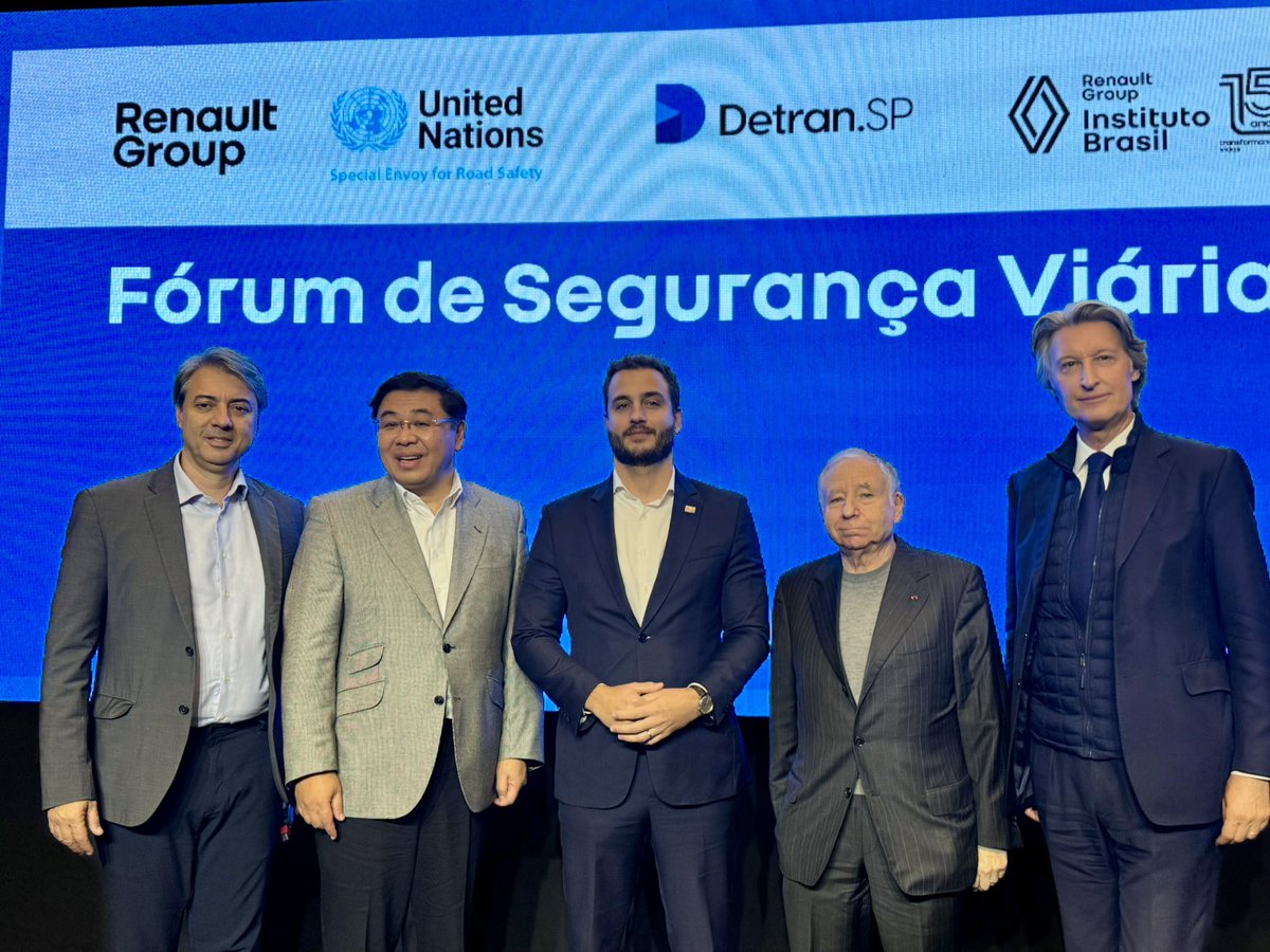 JeanTodt's tweet image. 🚗 A great opportunity to take part in today’s Fórum de Segurança Viária in São Paulo 🇧🇷 alongside Jean-Charles Decaux @JCDecauxGlobal — an important initiative by @Groupe_Renault and @DetranSP.
Grateful for Renault’s steadfast partnership with my Office to make roads safer in…