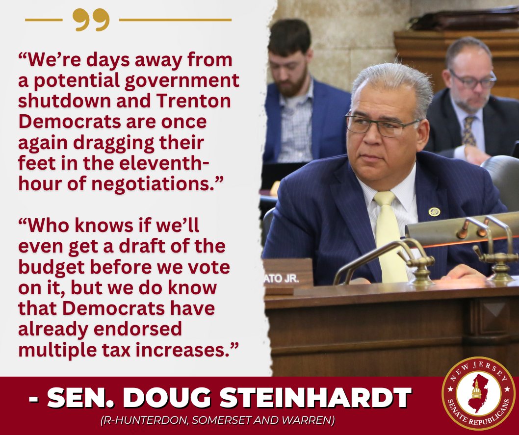 💰 Another huge tax-and-spend burden is about to hit hardworking New Jerseyans. Hours before the vote at 8PM on a Friday night... we still haven’t seen the budget. 
 
Under one-party rule, taxpayers are ignored, transparency is tossed aside, and affordability takes a backseat. 💸
